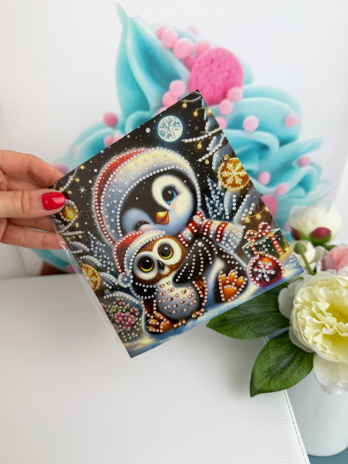 Diamond Painting XMAS Grußkarten "Pingu & Friends" (K071)