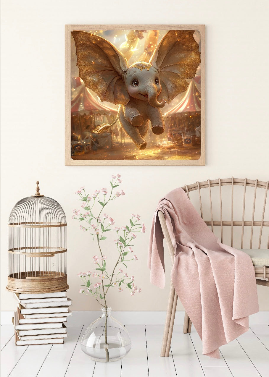 Diamond Painting Bild  Elefant „Dolli" von AI-Artist Sandrietta.ai 50x50cm (inkl. Fairy Dust) TSS-502