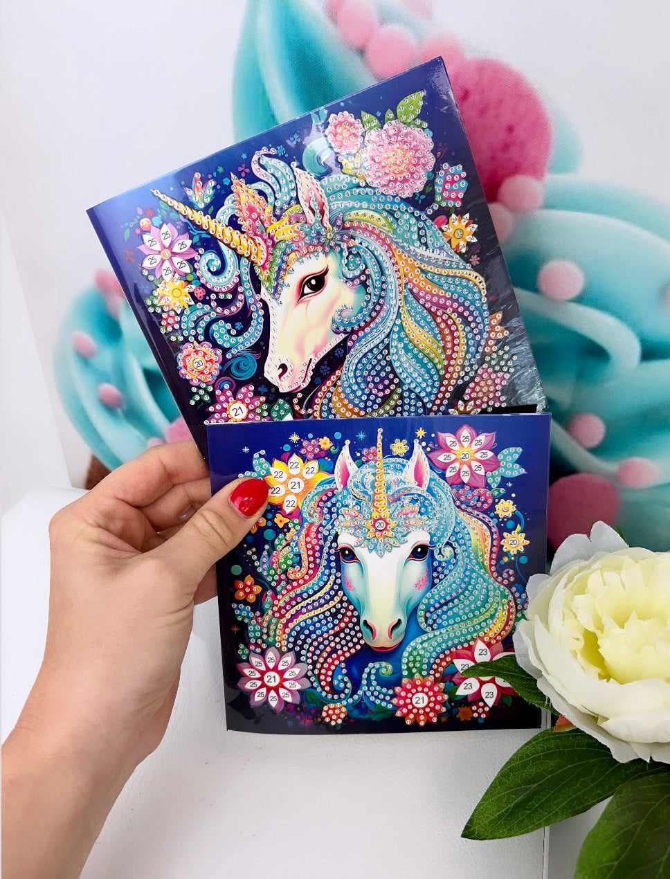 Diamond Painting Grußkarten "Einhorn" 8er Set (K30)