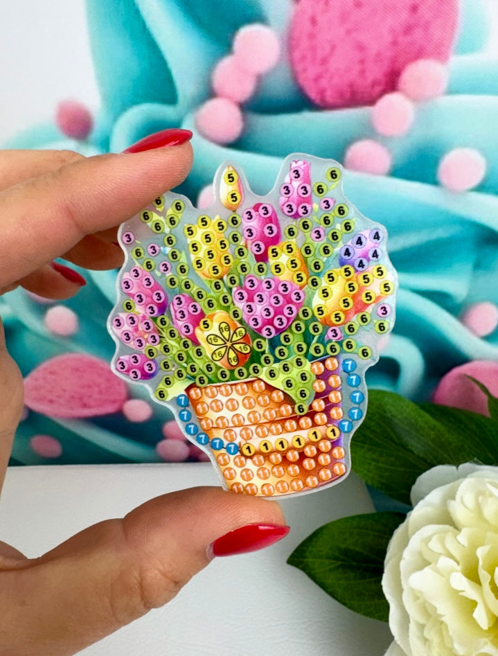 Diamond Painting Magnete "Blumentraum" 6Stk (M913)