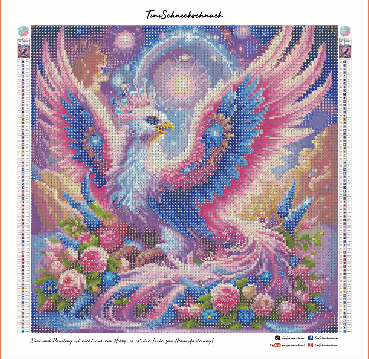 Diamond Painting Bild "Zaubervogel" von TiniSchnickschnack 50x50cm (inkl. Feenstaub) TSS-607