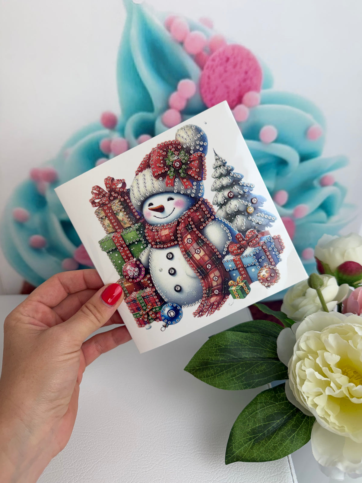 Diamond Painting XMAS Grußkarten "Schneemann Grüße" (K078)