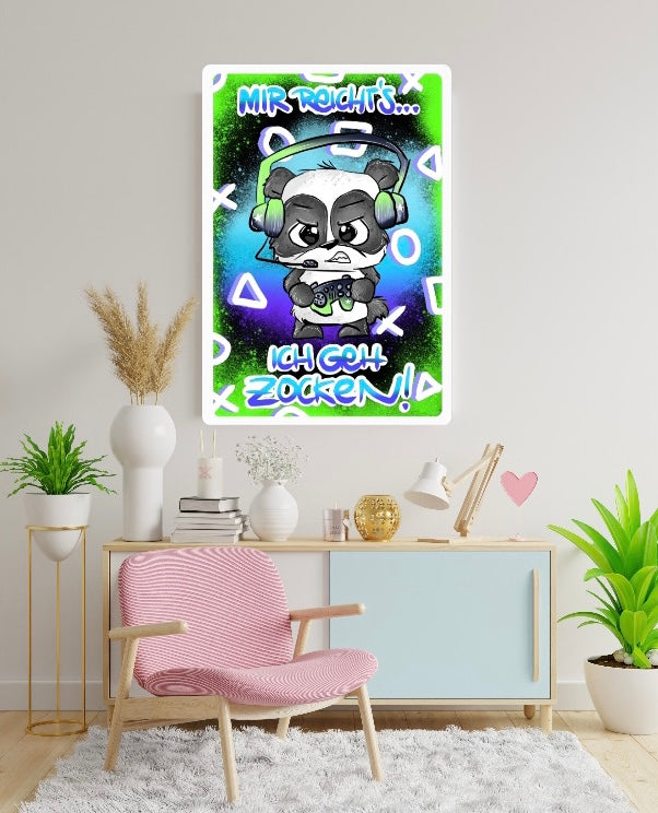 Diamond Painting Bild Schnubbi "Zock-Panda" von Schnubbirella 40x60cm (inkl. Neon Stones) TSS-366