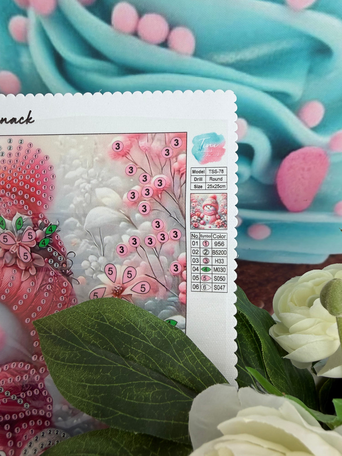Diamond Painting XMAS Teilbild "Snowman Pinky" (Teilbild-78) 25x25cm