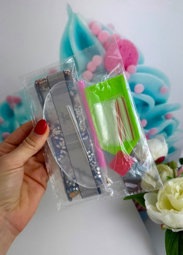 Diamond Painting Aufsteller "Mäuschens Teetasse" 19x19cm (AH511)