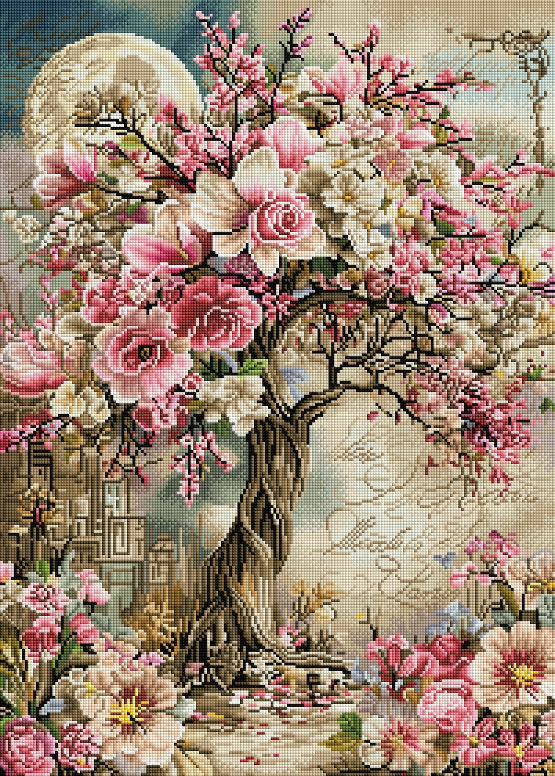 Diamond Painting Bild "Zauberbaum" von AI-Artist CleoDora (inkl. Feenstaub) 50x70cm TSS-913