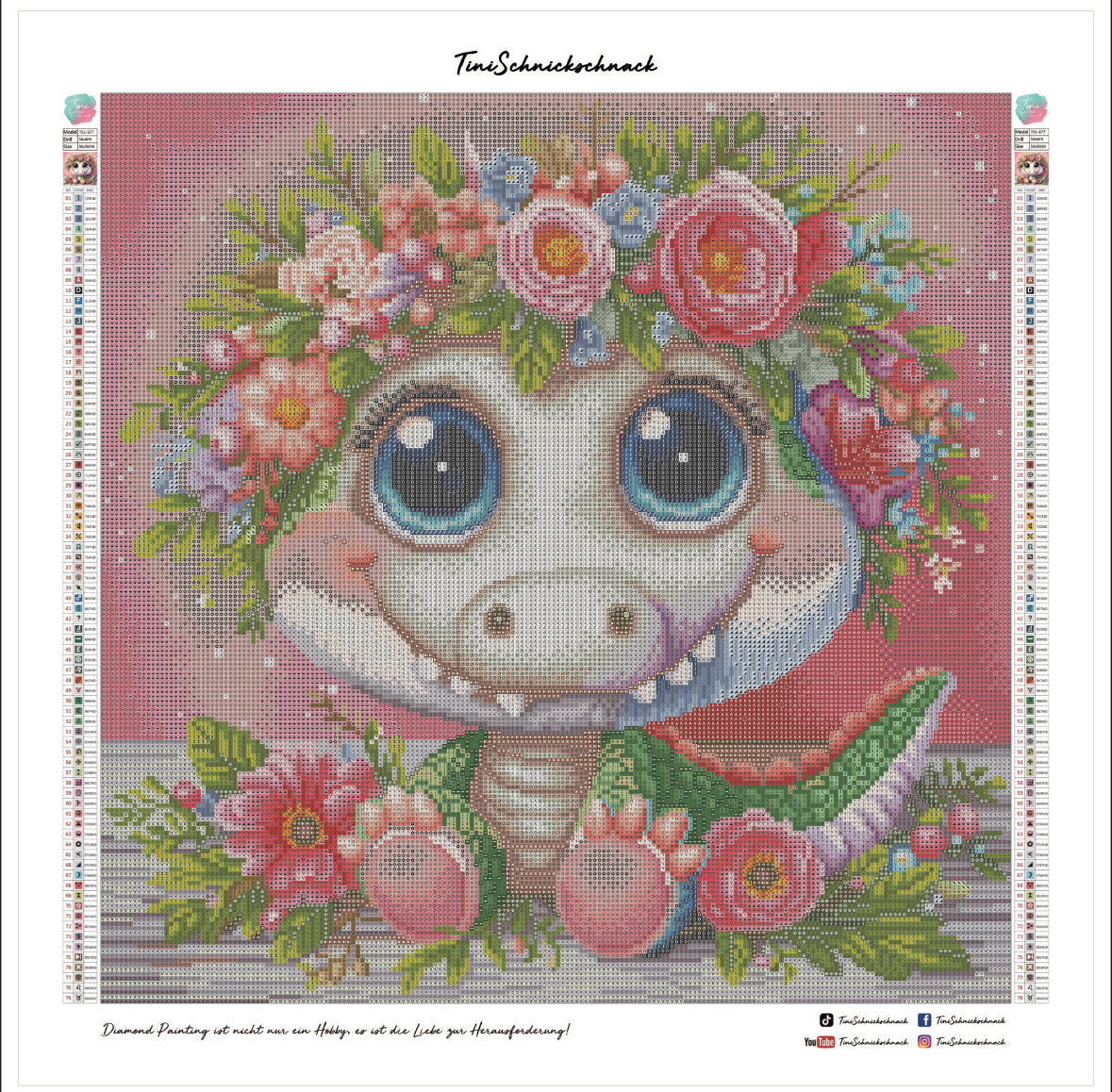 Diamond Painting Bild Krokodil "Kiki"  -Feenstaub Steine- (TSS-677)