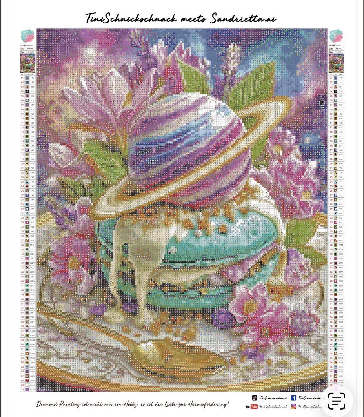 Diamond Painting Bild "Stardust Macaron" von AI-Artist Sandrietta_ai (inkl. Feenstaub) 40x50cm TSS-722