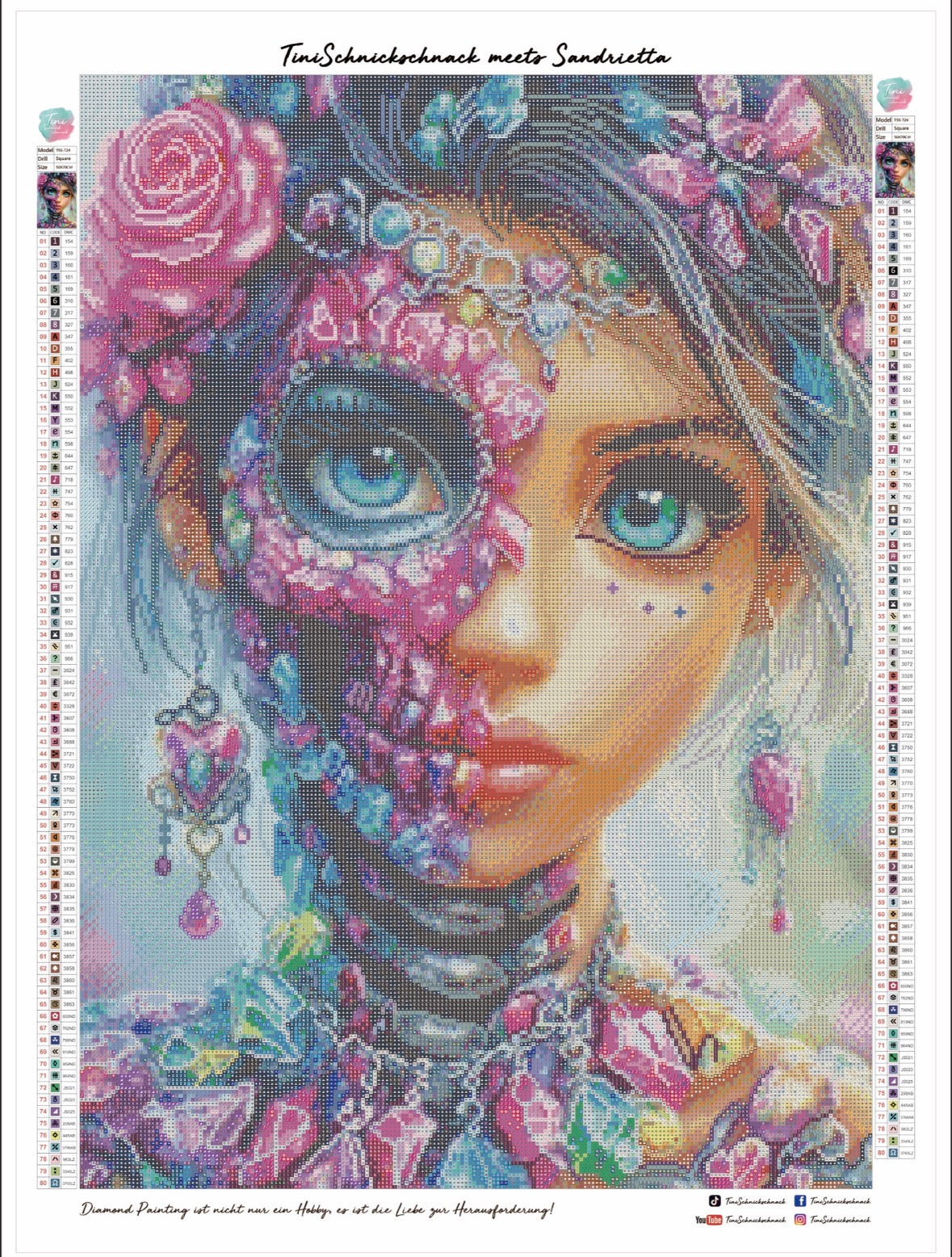 Diamond Painting Bild "Evelyn" von AI-Artist Sandrietta_ai (inkl. Feenstaub) 50x70cm TSS-724