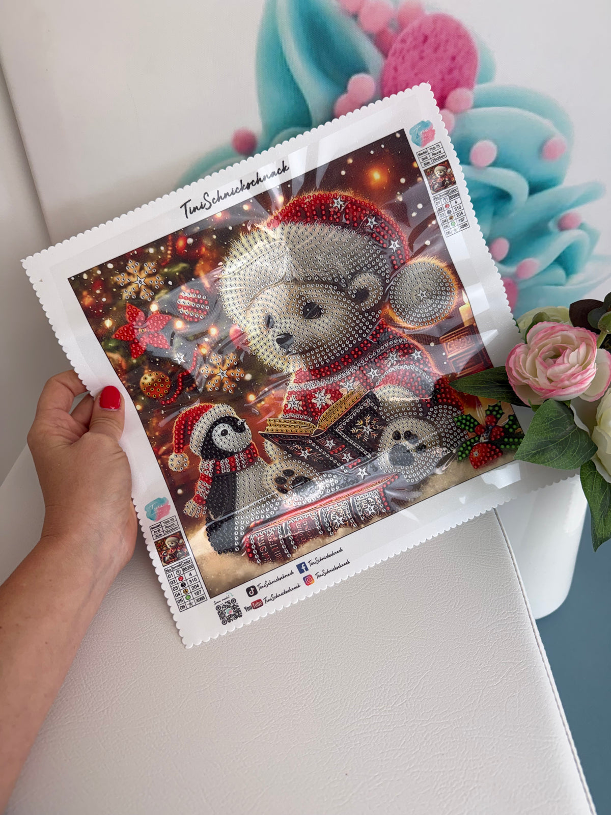 Diamond Painting XMAS Teilbild "Teddy" (Teilbild 73) 25x25cm