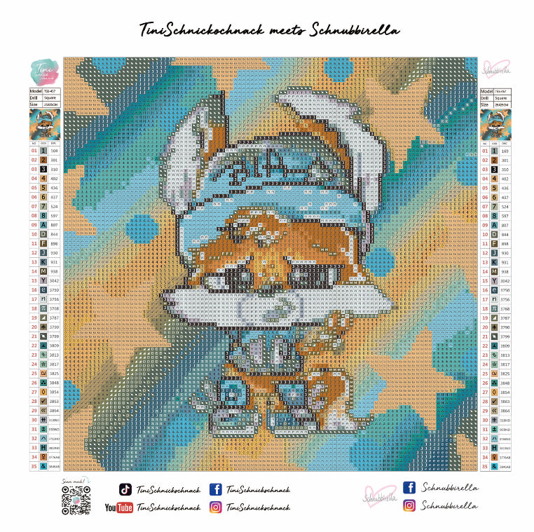 Diamond Painting Bild Schnubbi "Chill-Fuchs" von Schnubbirella 25x25cm (inkl. Fairy Dust) TSS-457