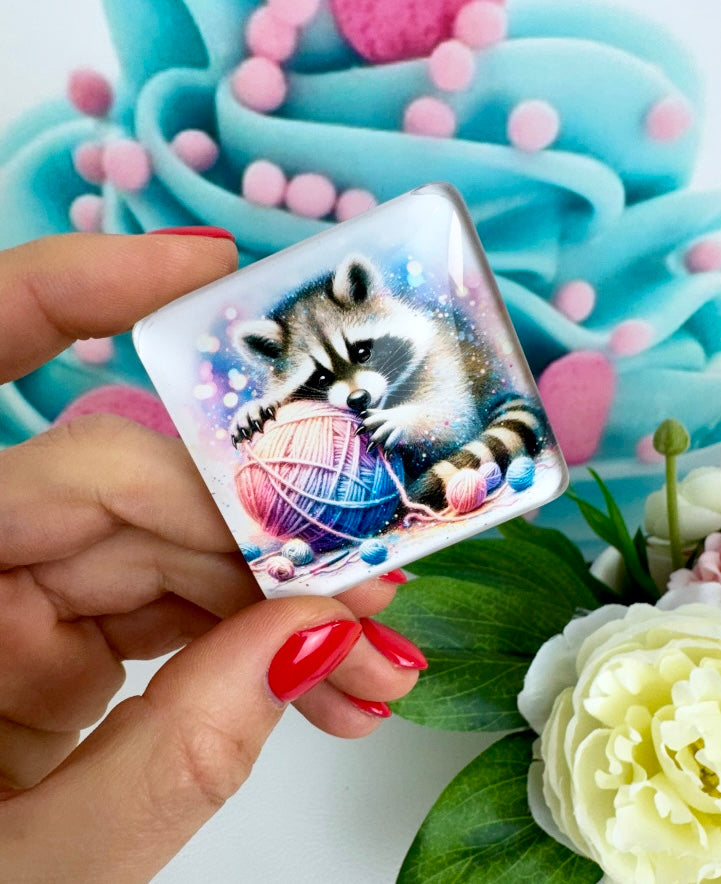 Diamond Painting Cover Minder "Waschbär Winni" (CM)