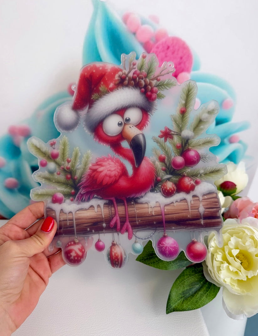 Diamond Painting XMAS Anhänger "Freaky Flamingo" 23x23cm (AH942)