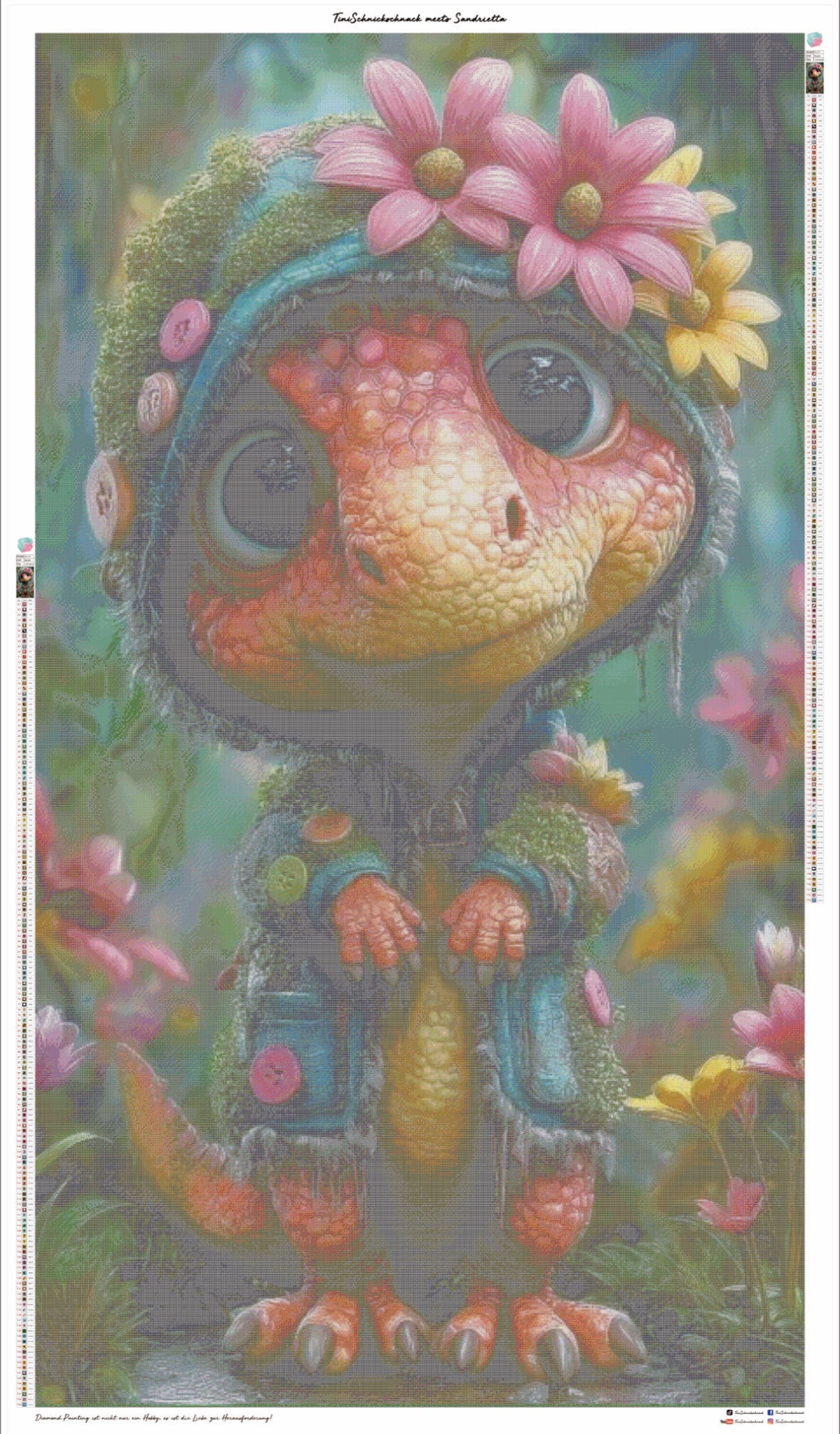 Diamond Painting XXXL Bild T-Rex "Rudy" von AI-Artist Sandrietta_ai  110x196cm (Sondersteine Special) TSS-727
