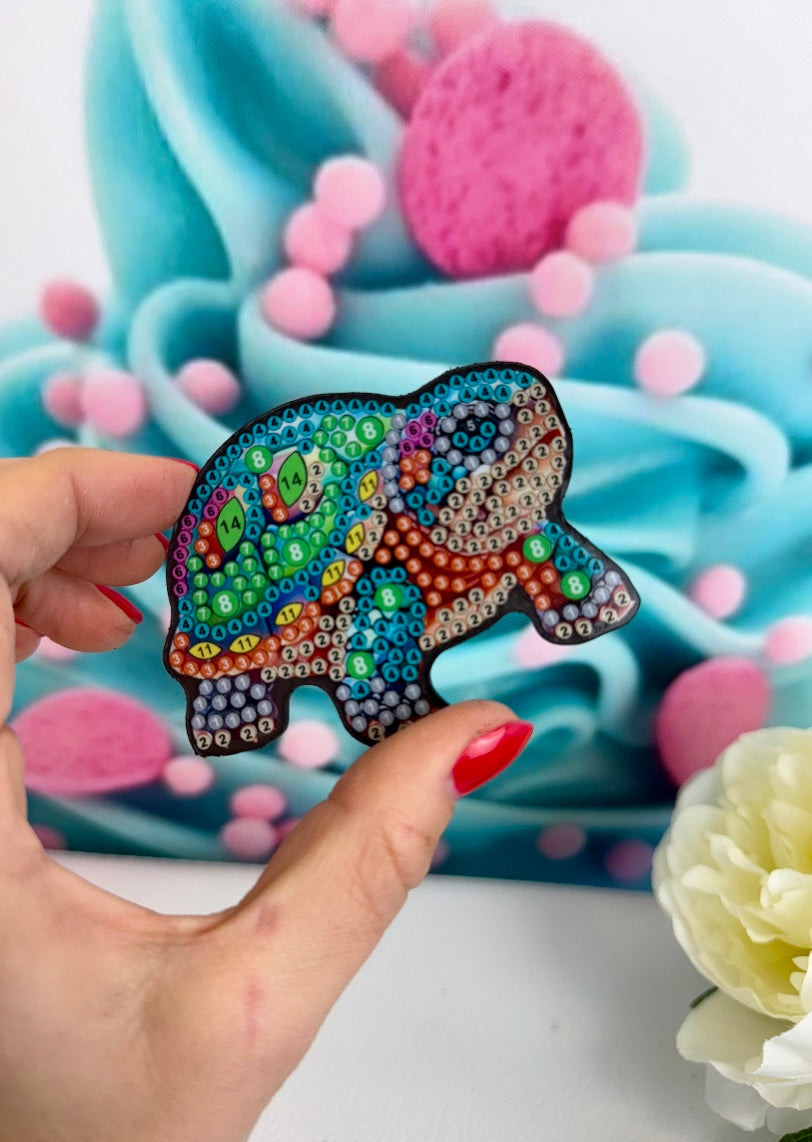 *VORVERKAUF! Diamond Painting Magnete "Bunte Schildkröten" 6Stk