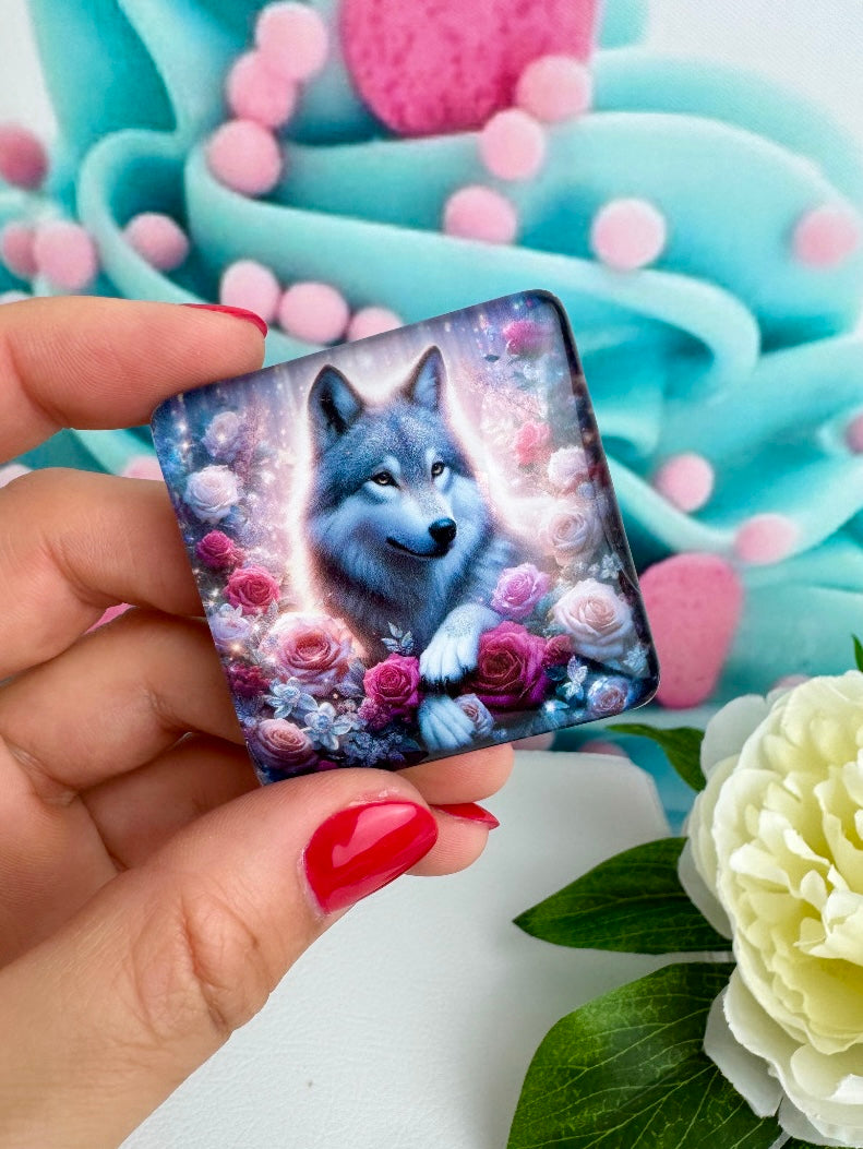 Diamond Painting Cover Minder Wolf "Rosenwolf" (CM)