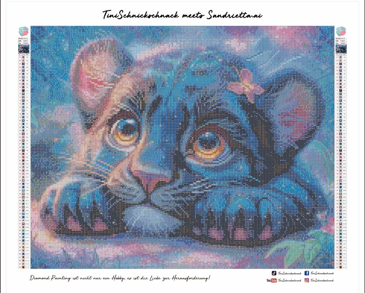 VORVERKAUF! Diamond Painting Bild Panther „Romy“ von AI-Artist Sandrietta_ai (inkl. Feenstaub) 40x50cm TSS-713
