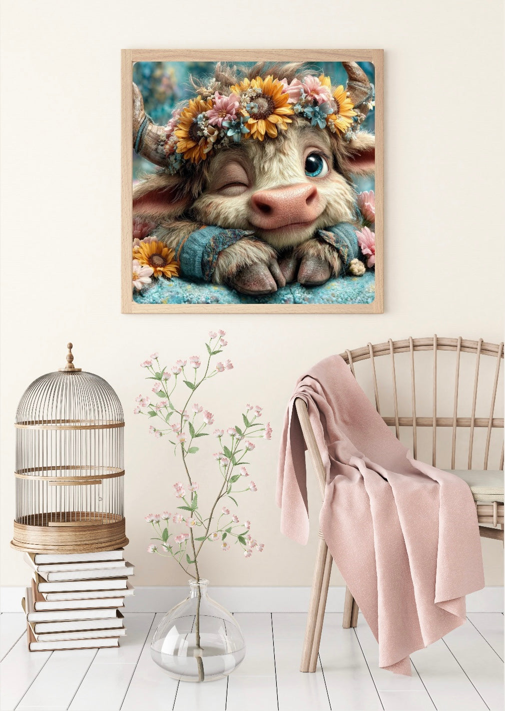 Diamond Painting Bild "Verspielte Liesel" von AI-Artist Sandrietta_ai (inkl. Feenstaub) 50x50cm TSS-739