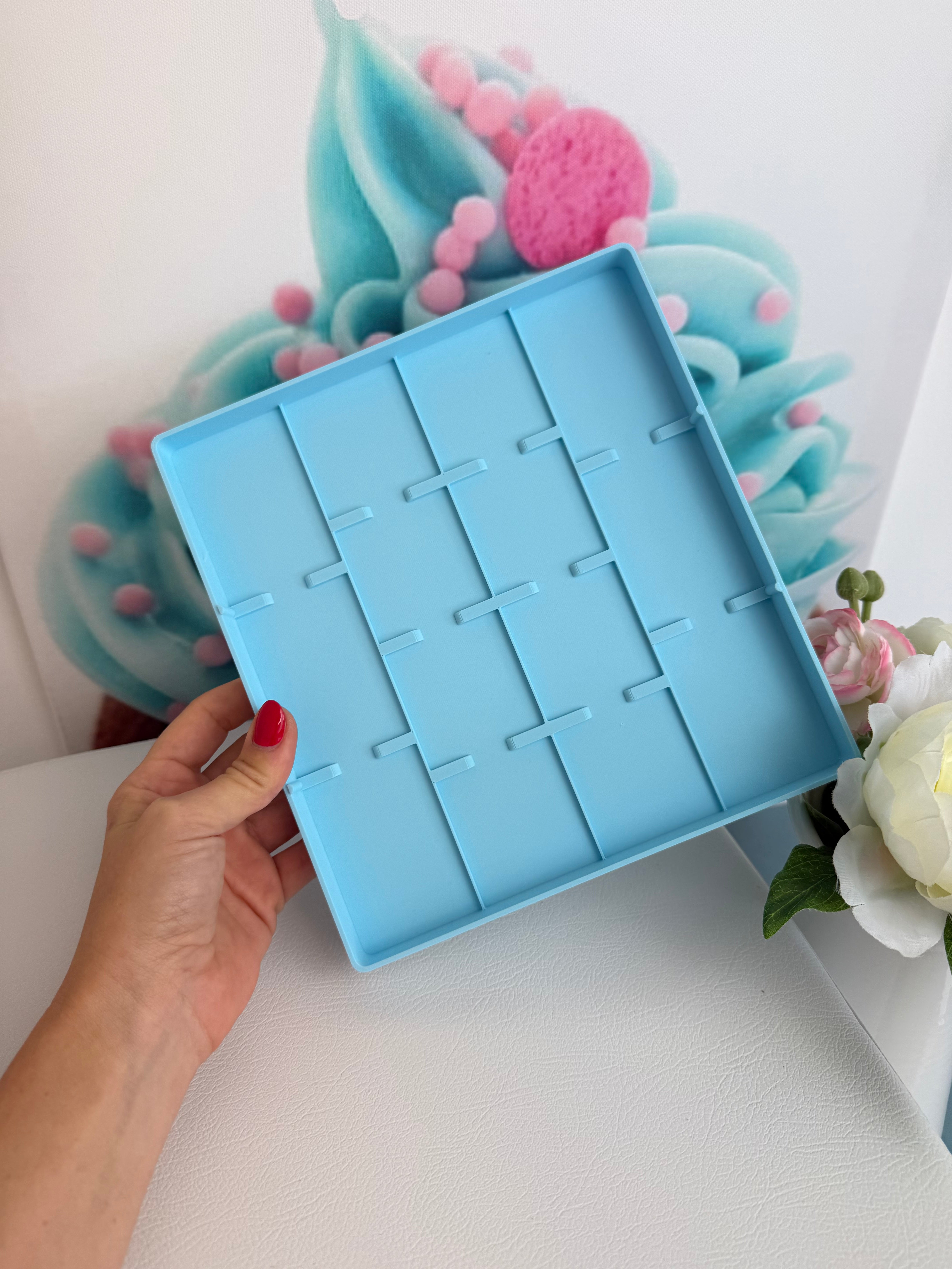 Diamond Painting Coverminder "Tablett"  (Aufbewahrung) 3D-Druck (hellblau)