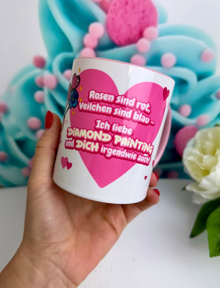 TiniSchnickschnack Pummelfee "Rosen sind rot..." - Tasse 330ml rosa (VORVERKAUF)*