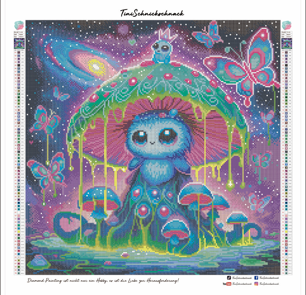 Diamond Painting Bild "Galaxy Cutie" von TiniSchnickschnack 50x50cm (Sondersteine Special) TSS-698