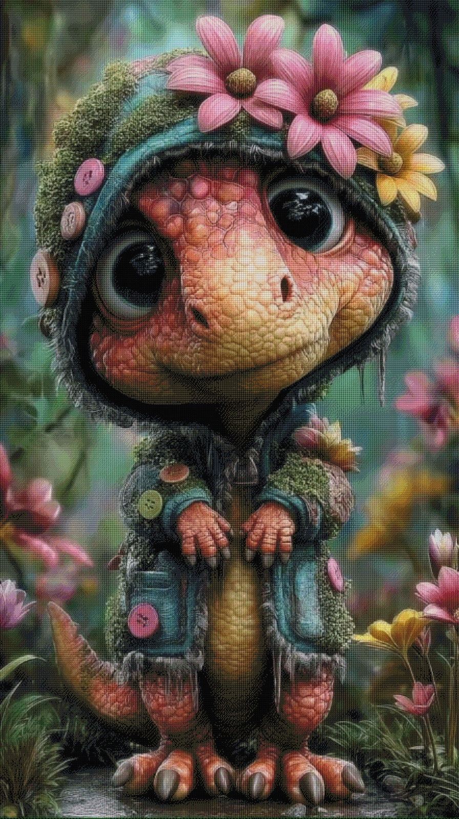Diamond Painting XXXL Bild T-Rex "Rudy" von AI-Artist Sandrietta_ai  110x196cm (Sondersteine Special) TSS-727