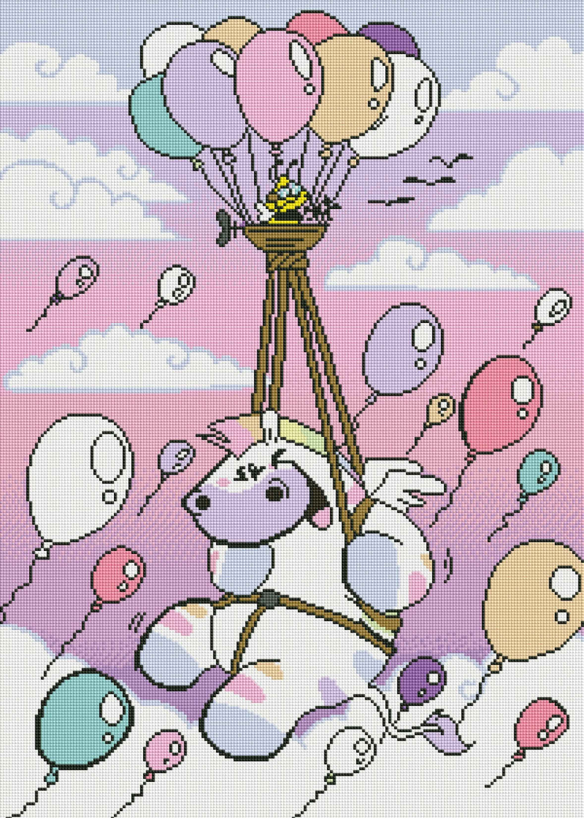 Diamond Painting Bild "Zebrasus Ballonzauber" von Pummeleinhorn 50x70cm (inkl. Feenstaub) TSS-602