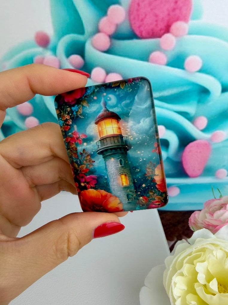 Diamond Painting Cover Minder "Leuchtturm in der Nachtdämmerung" (CM)