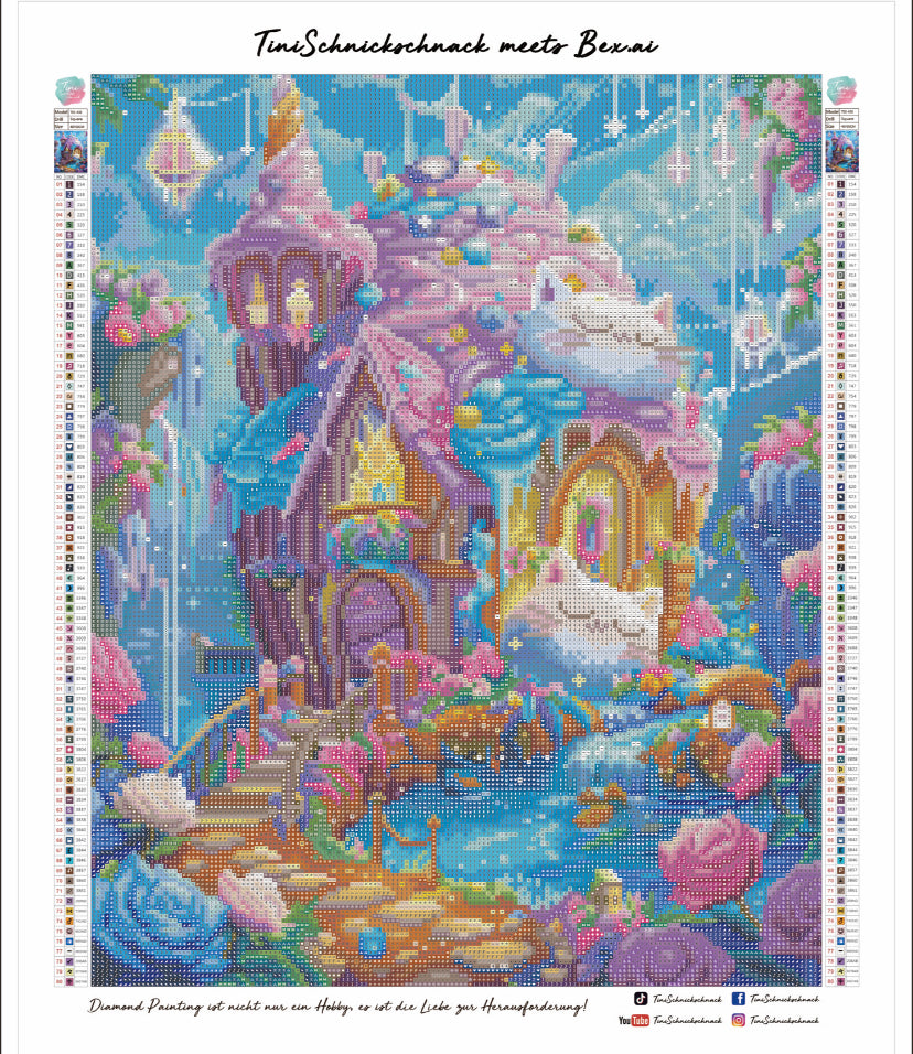 Diamond Painting Bild "Candy Villa" von AI-Artist Bex.ai 40x50cm (inkl. Fairy Stones) TSS-433