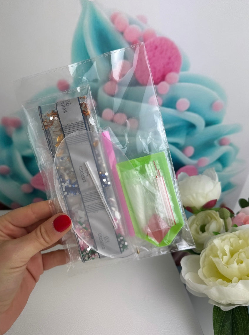 Diamond Painting Oster Aufsteller "Hasenmädchen" 25,0x25,0cm (AH512)