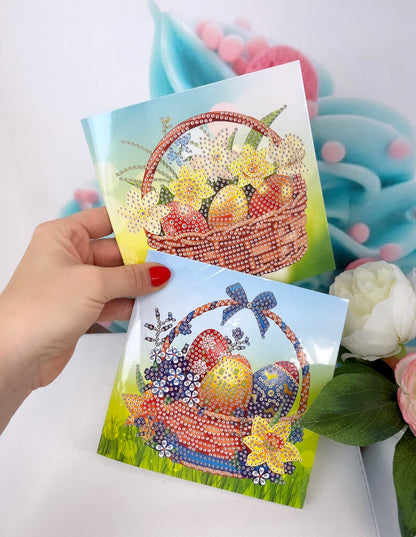 Diamond Painting Ostern Grußkarten "Happy Easter" 8er Set (K11)