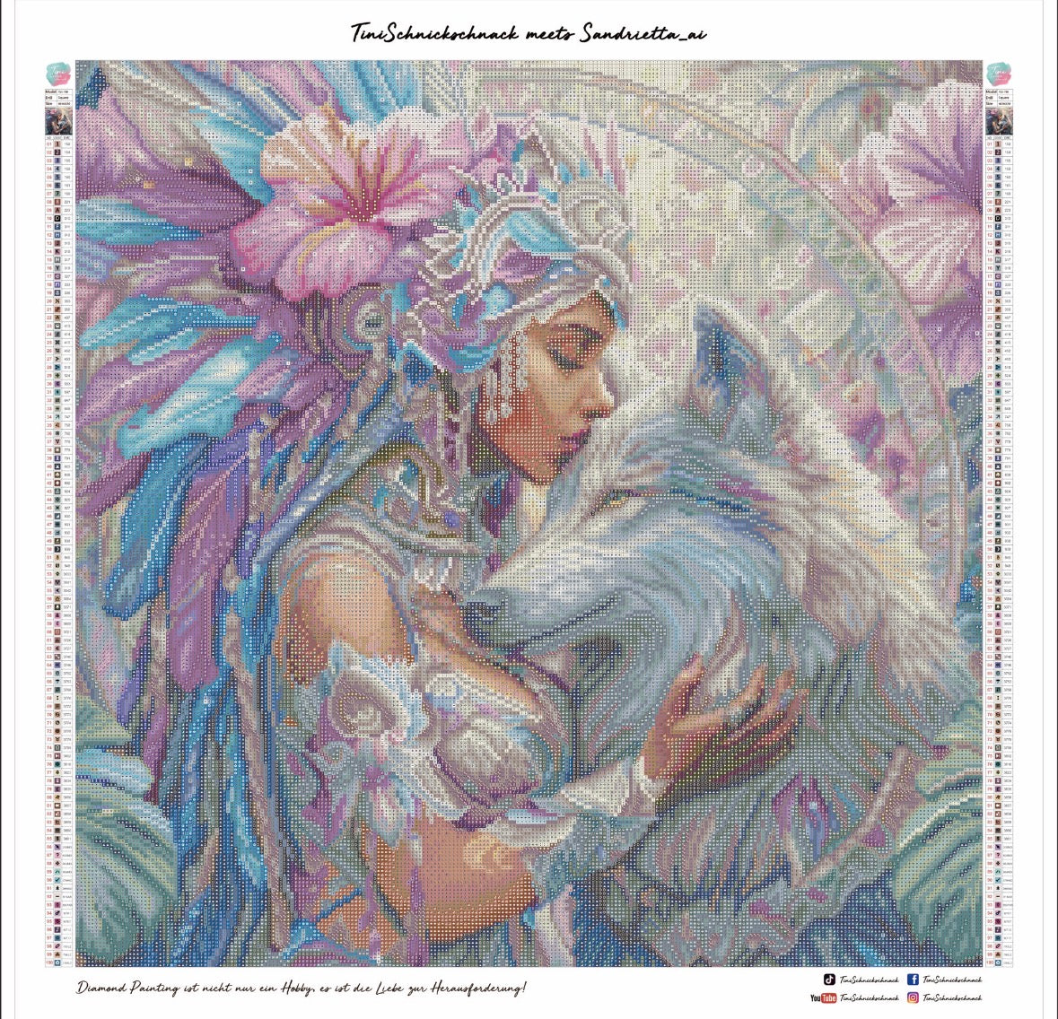 Diamond Painting Bild "Königin der Wildnis"  von AI-Artist Sandrietta_ai 60x60cm (inkl. Feenstaub) TSS-780