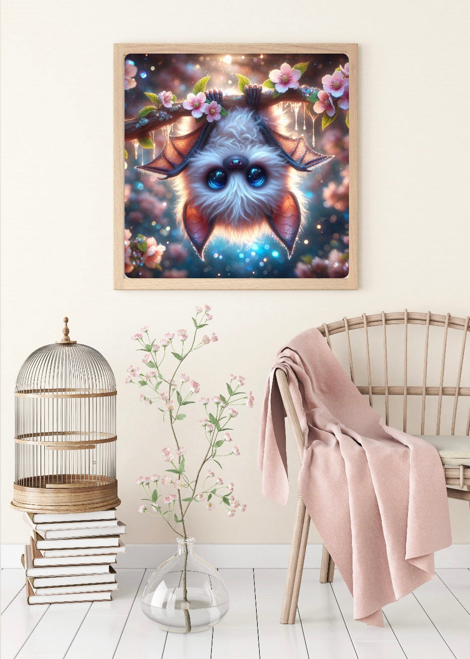 Diamond Painting Bild Fledermaus „Linus" von AI-Artist Lexxy.ai 50x50cm (inkl. Fairy Dust) TSS-558