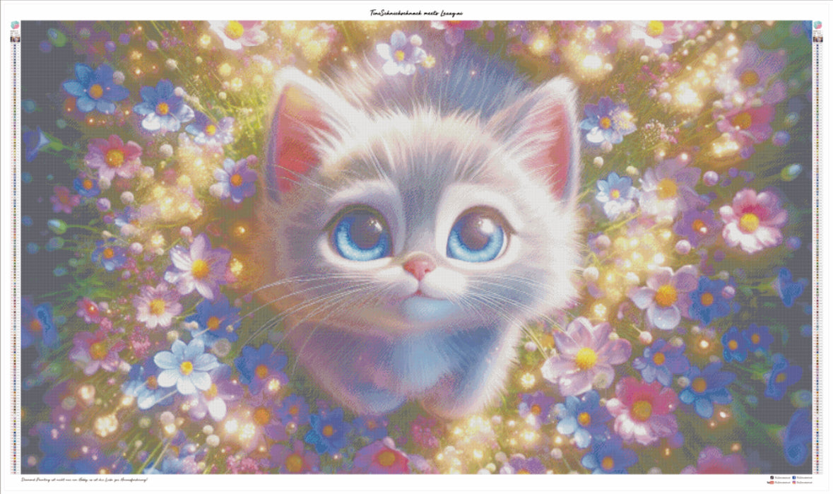 Diamond Painting XXXL Bild Kätzchen "Tracy" von AI-Artist Lexxy_ai  110x192cm (Sondersteine Special) TSS-765