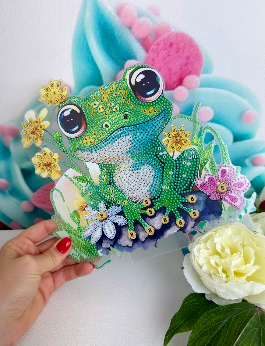 Diamond Painting Aufsteller Frosch "Eddie" 23x25cm