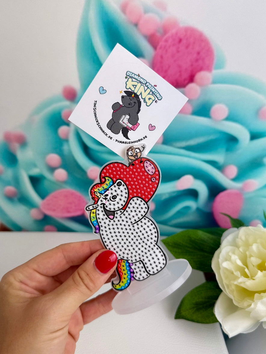 Diamond Painting Pummeleinhorn Fotohalter / Tischaufsteller "Pummel" 8x10cm (FH247)