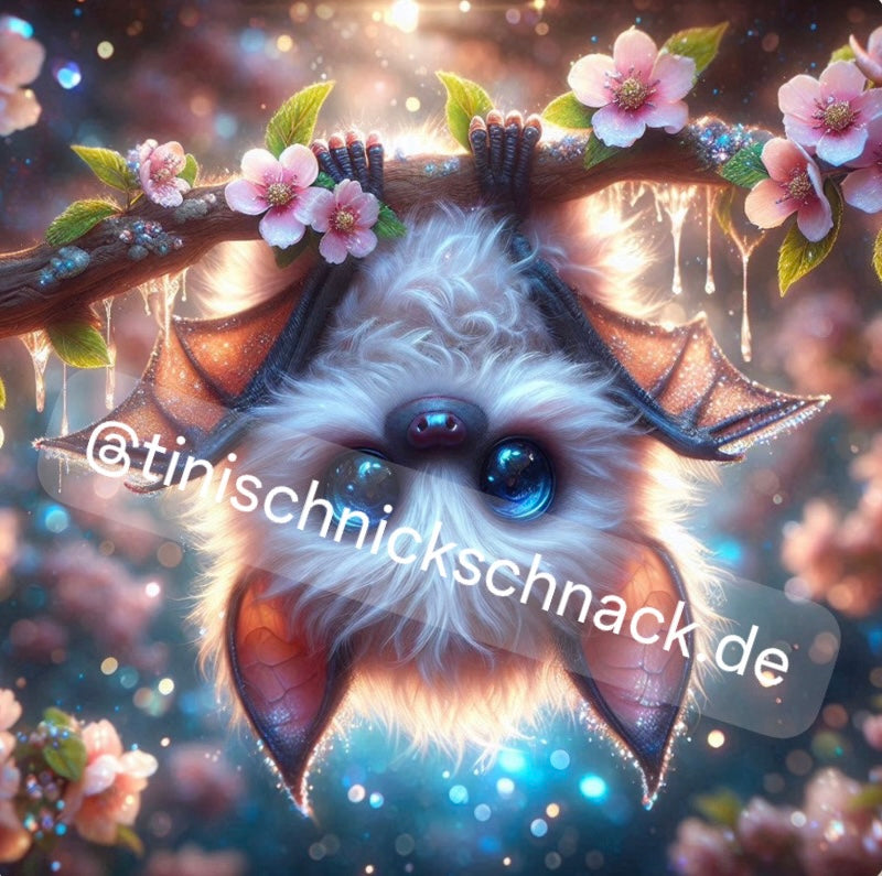 Diamond Painting Bild Fledermaus „Linus" von AI-Artist Lexxy.ai 50x50cm (inkl. Fairy Dust) TSS-558