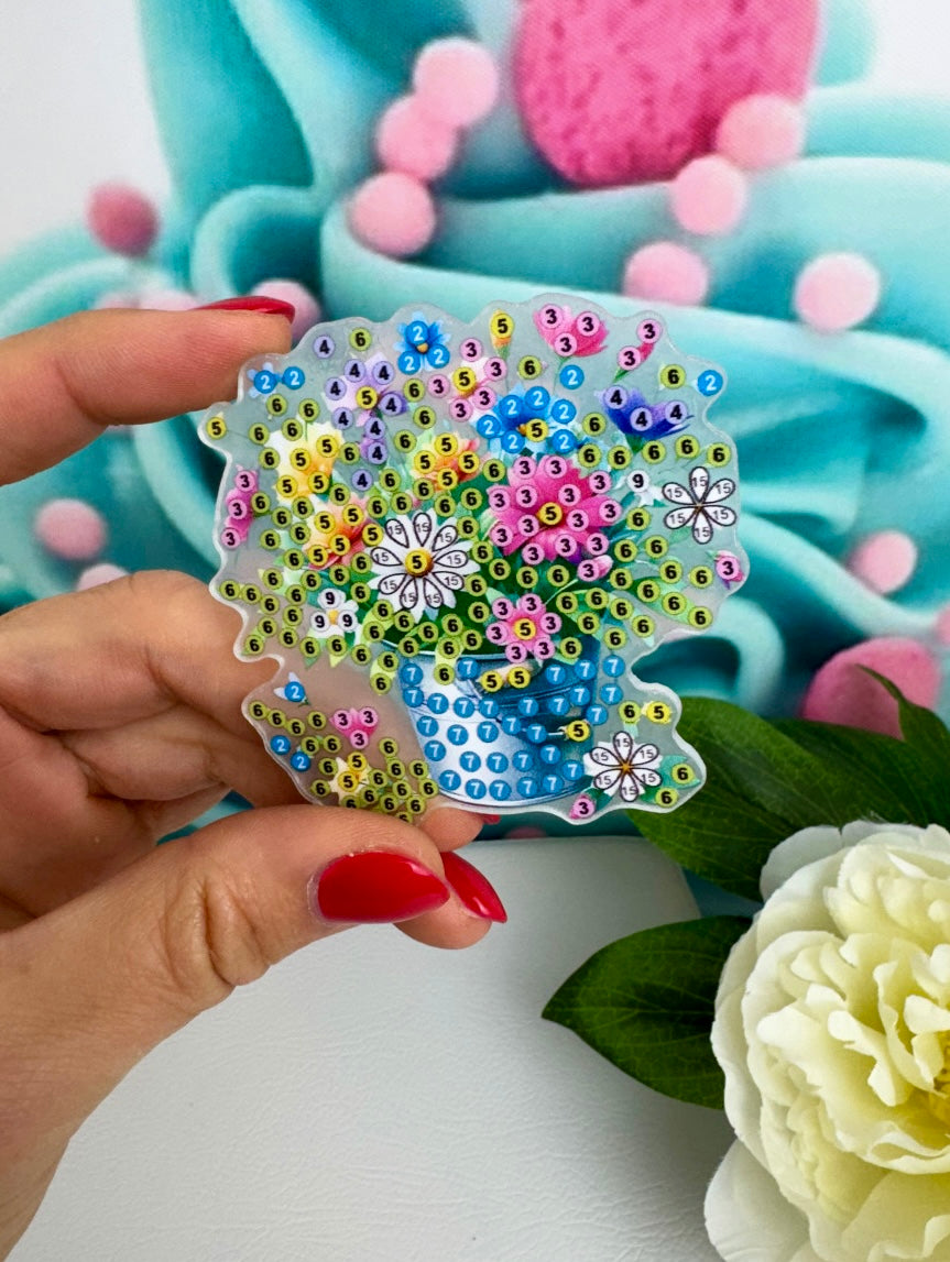 Diamond Painting Magnete "Blumentraum" 6Stk (M913)