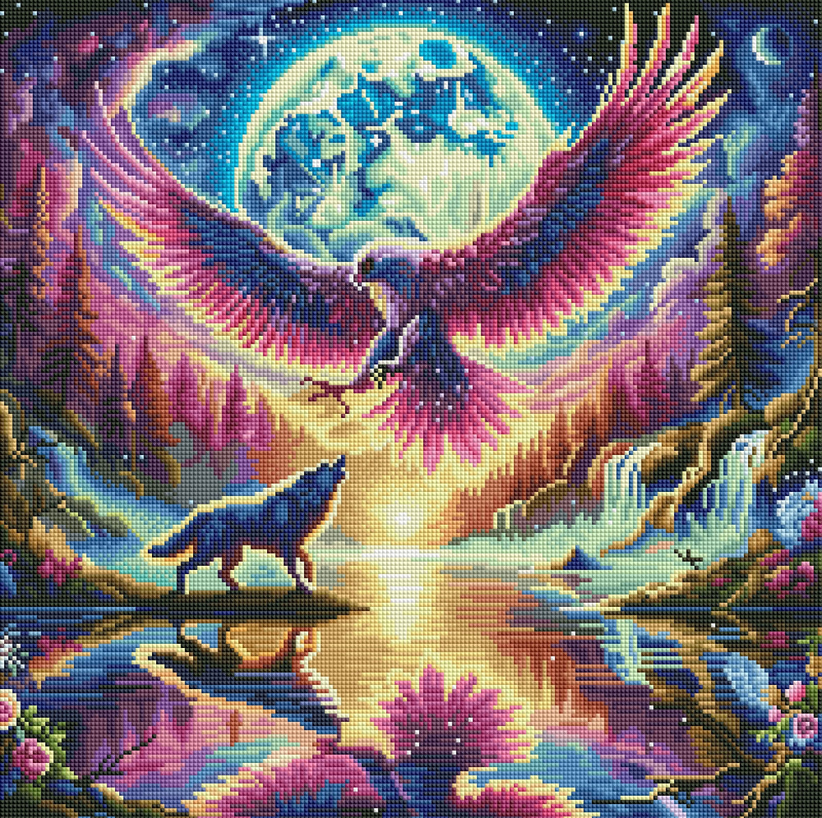 Diamond Painting Bild "Hüter des Mondes" von TiniSchnickschnack 50x50cm (inkl. Feenstaub) TSS-614