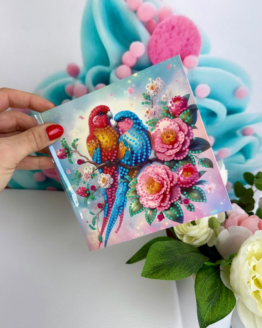 Diamond Painting "Happy Birds" Grußkarten 6er Set (K66)
