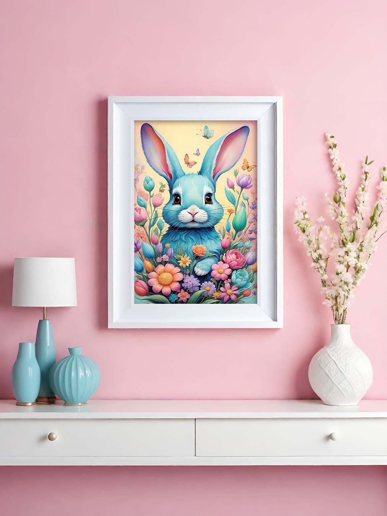 Diamond Painting Bild "Flower Häschen" von TiniSchnickschnack (inkl. Feenstaub) 30x40cm TSS-787