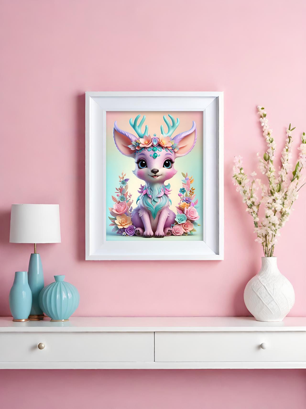 Diamond Painting Bild "Frühlingsreh" von TiniSchnickschnack (inkl. Feenstaub) 25x35cm TSS-733