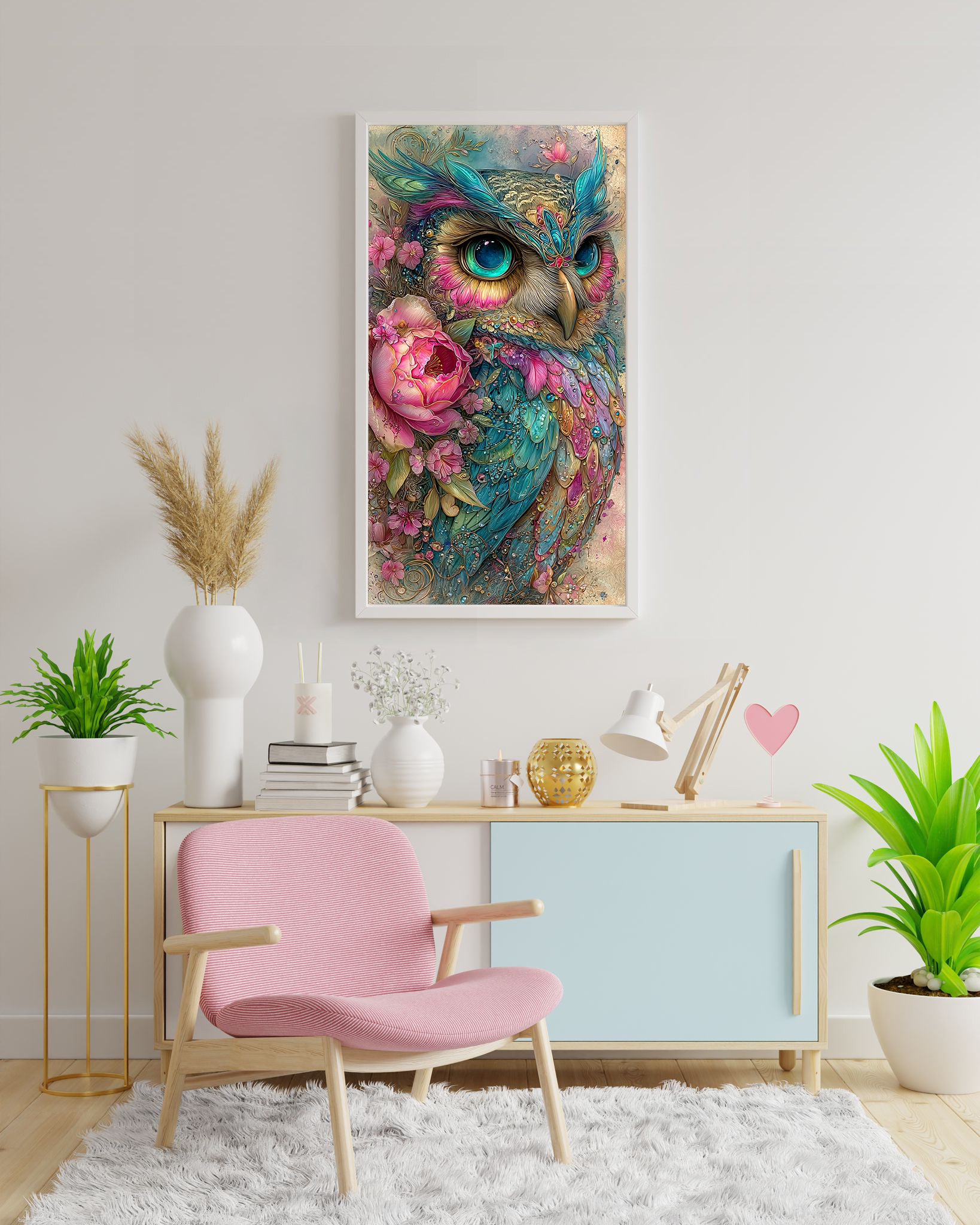 VORVERKAUF! Diamond Painting Bild "Rainbow Owl" von Elly_A.I x cm (Sondersteine Special) 50x90cm
