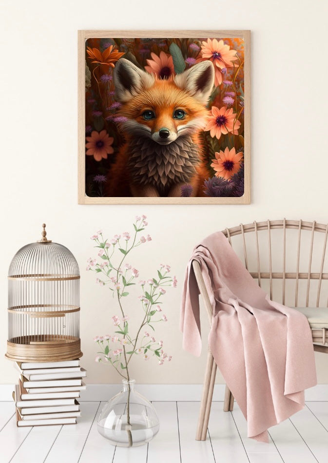 Diamond Painting Bild TSS80 Fuchs "Finn" von AI-Artist Sandrietta_ai 50x50cm (eckig)