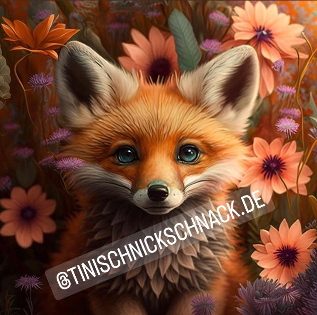 Diamond Painting Bild TSS80 Fuchs "Finn" von AI-Artist Sandrietta_ai 50x50cm (eckig)