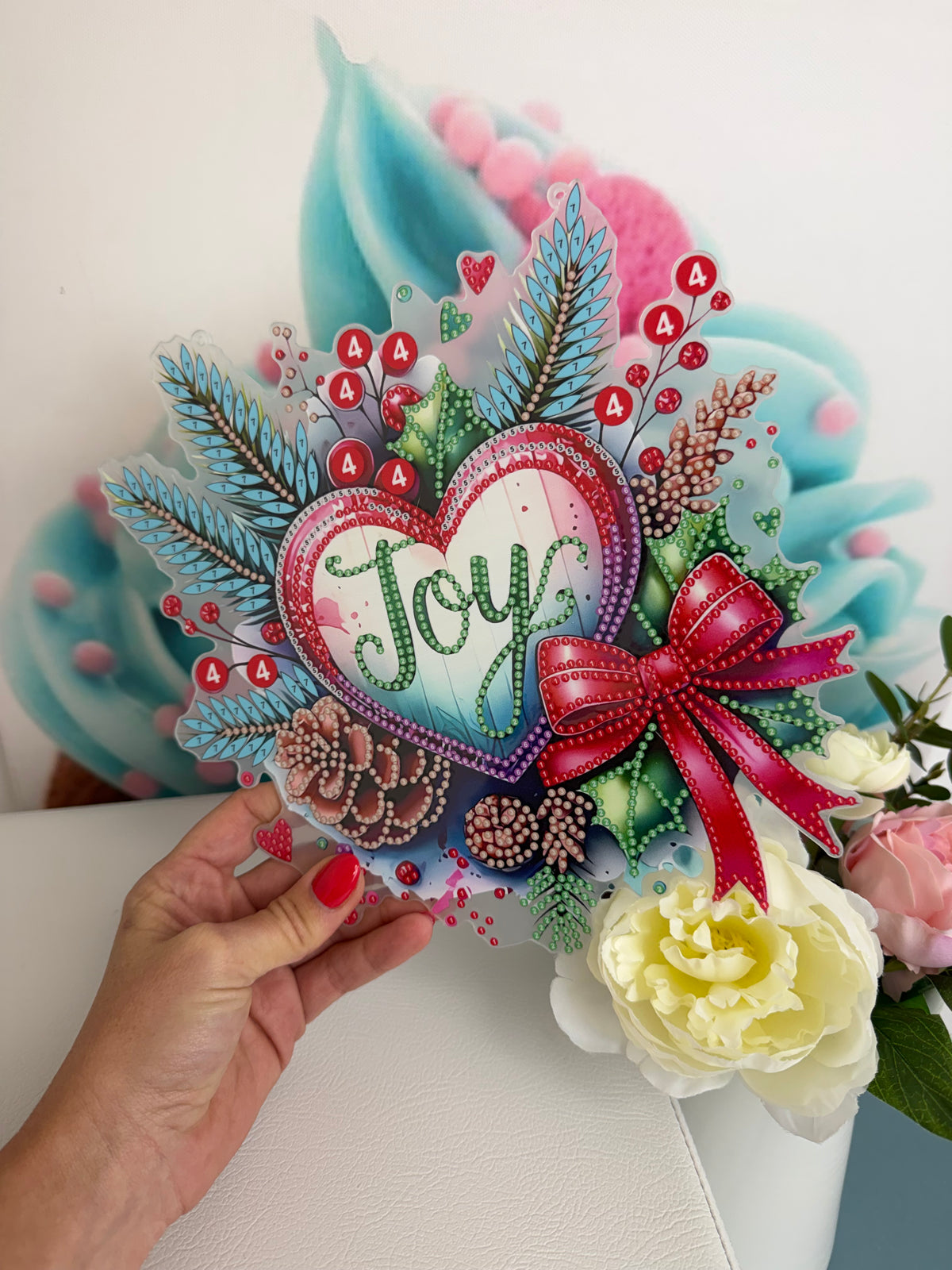 Diamond Painting XMAS Anhänger "Joy Herz" 24x24cm (AH934)