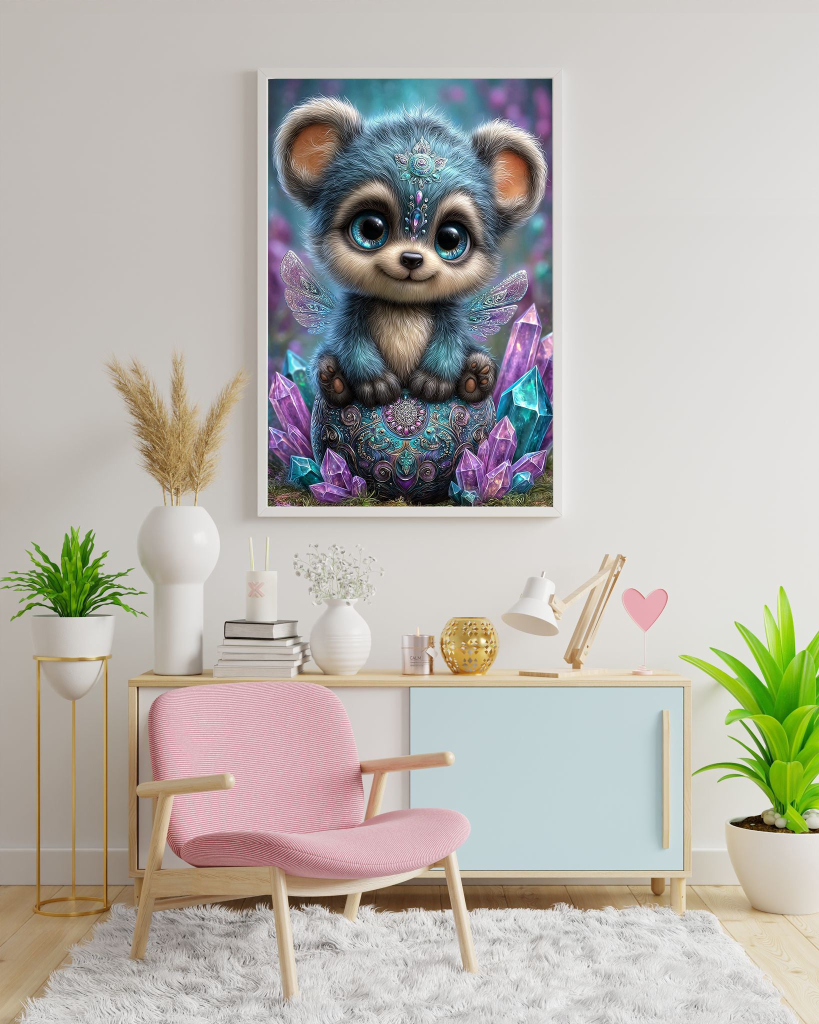 Diamond Painting Bild Bärchen "Blinky" von AI-Artist Sandrietta_ai (inkl. Feenstaub) 40x60cm TSS-712