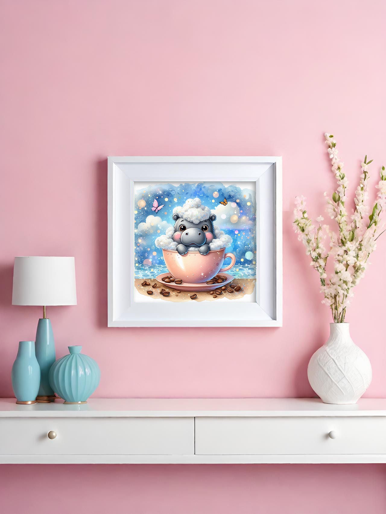 Diamond Painting Bild "Nilpferd Nala" von Lisa Morgan 30x30cm (inkl. Feenstaub) TSS-636