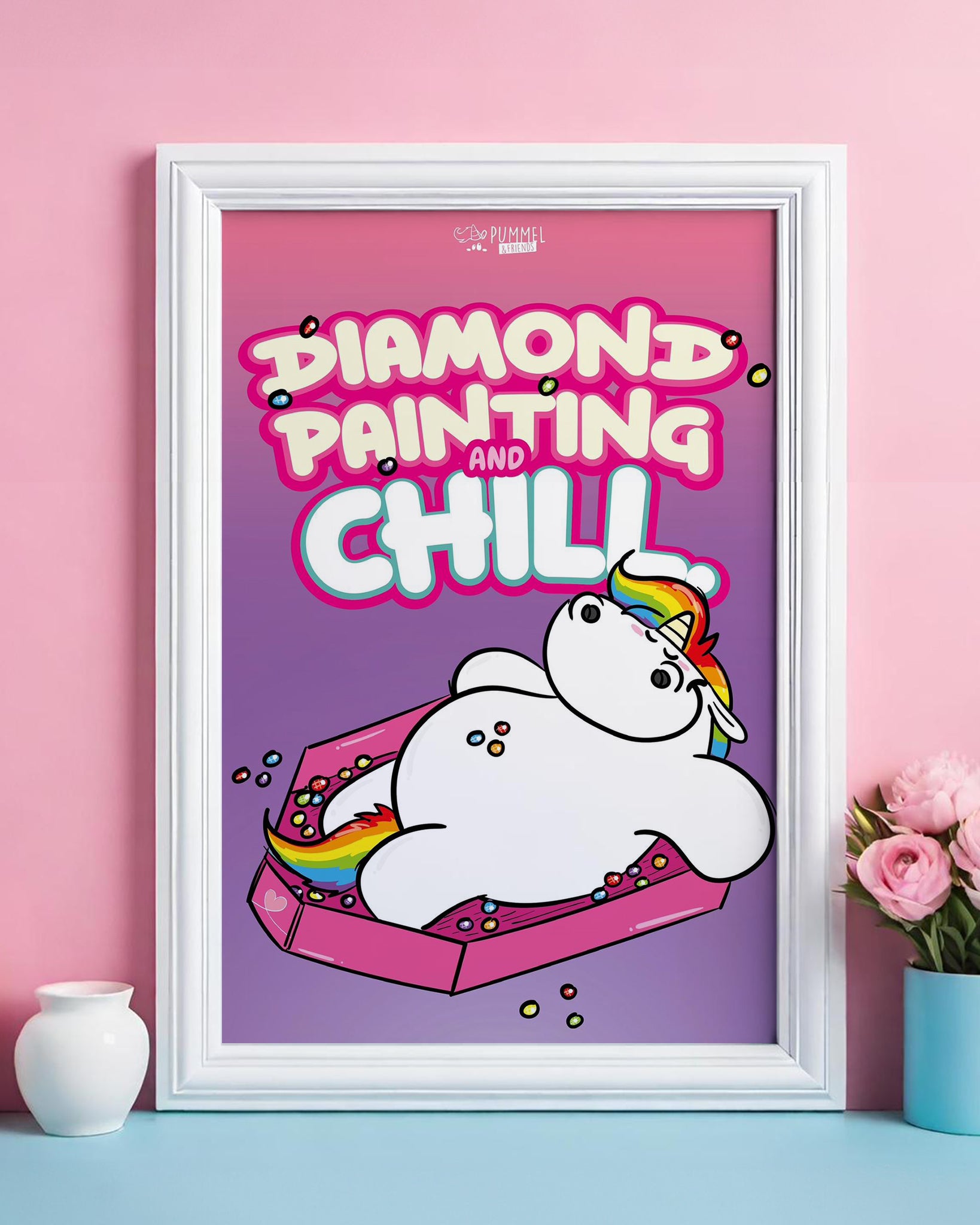 Diamond Painting Pummeleinhorn Bild: "Chill" 25x35cm (Teilbild) PTB28