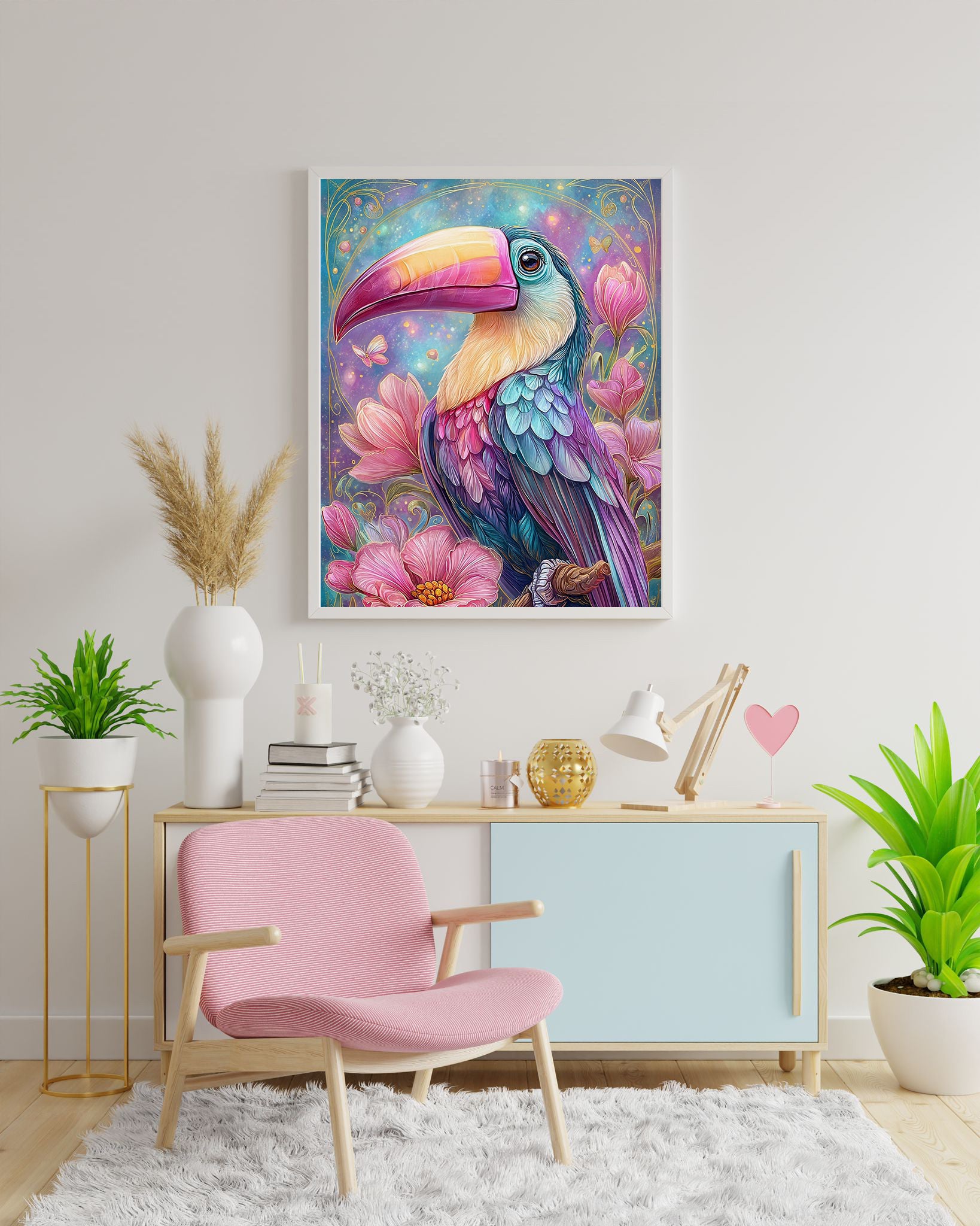 Diamond Painting "Tropical Tukan" von AI-Artist Sandrietta_ai (inkl. Feenstaub) 40x50cm TSS-721